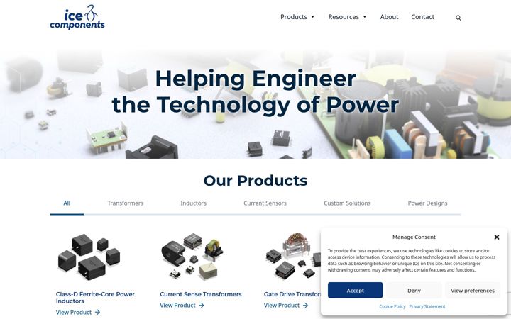 Screenshot of icecomponents.com