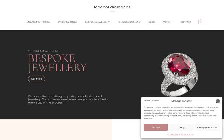 Skärmbild av icecooldiamonds.com