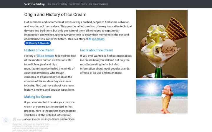 Screenshot of icecreamhistory.net