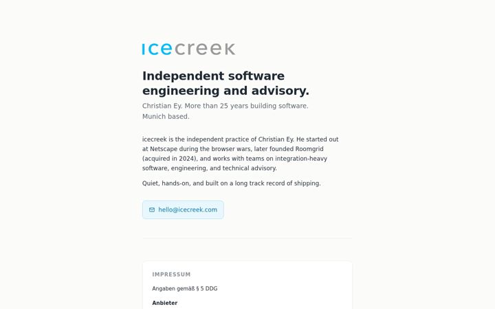 Screenshot of icecreek.de
