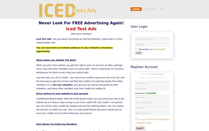 Screenshot of icedtextads.com