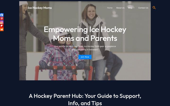 Screenshot of icehockeymoms.com
