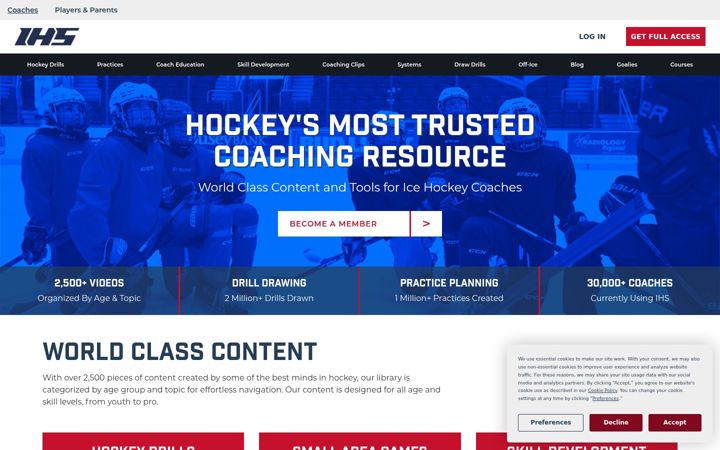 Screenshot of icehockeysystems.com