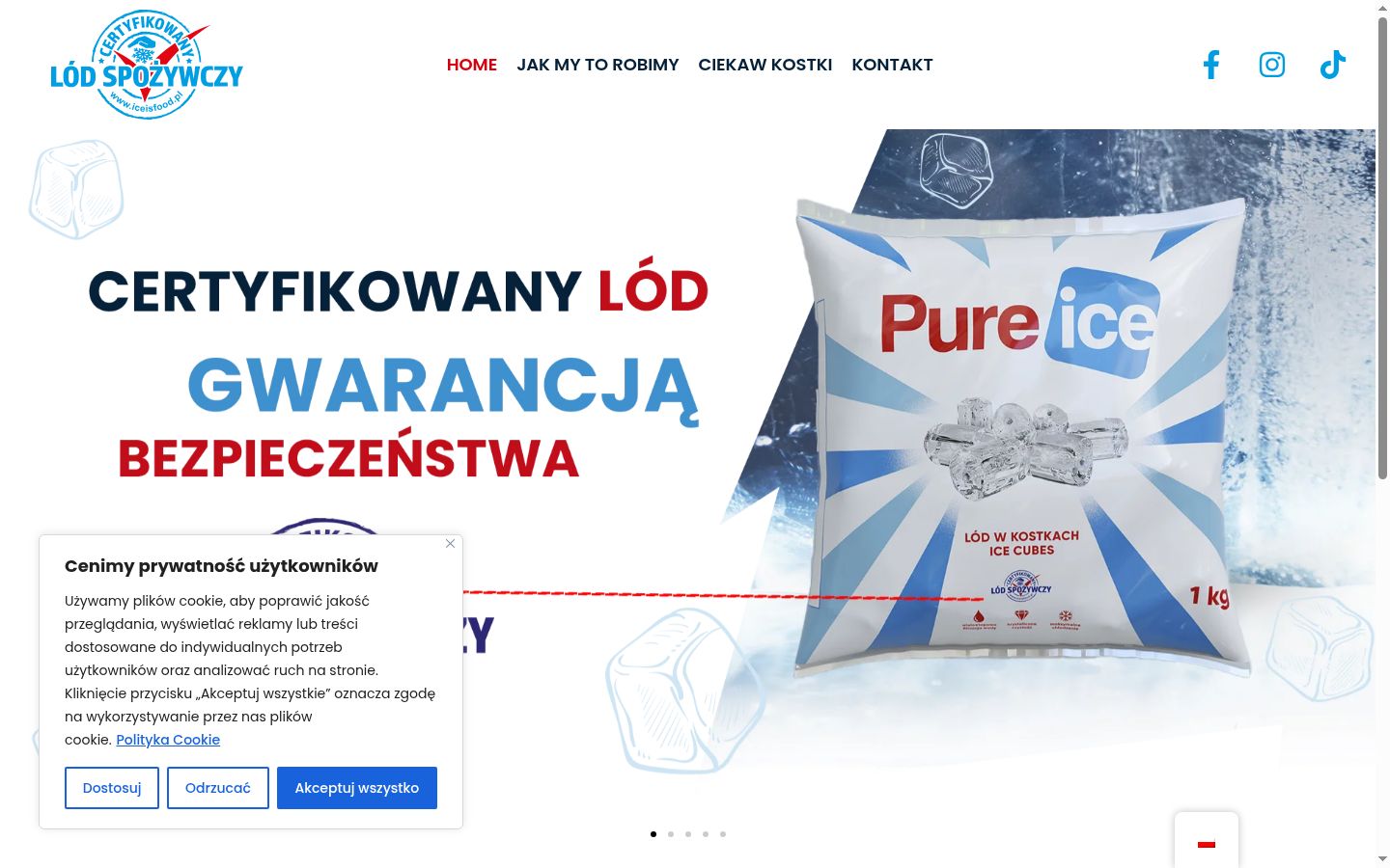 Zrzut ekranu banera zgody wyświetlanego przed jakąkolwiek interakcją