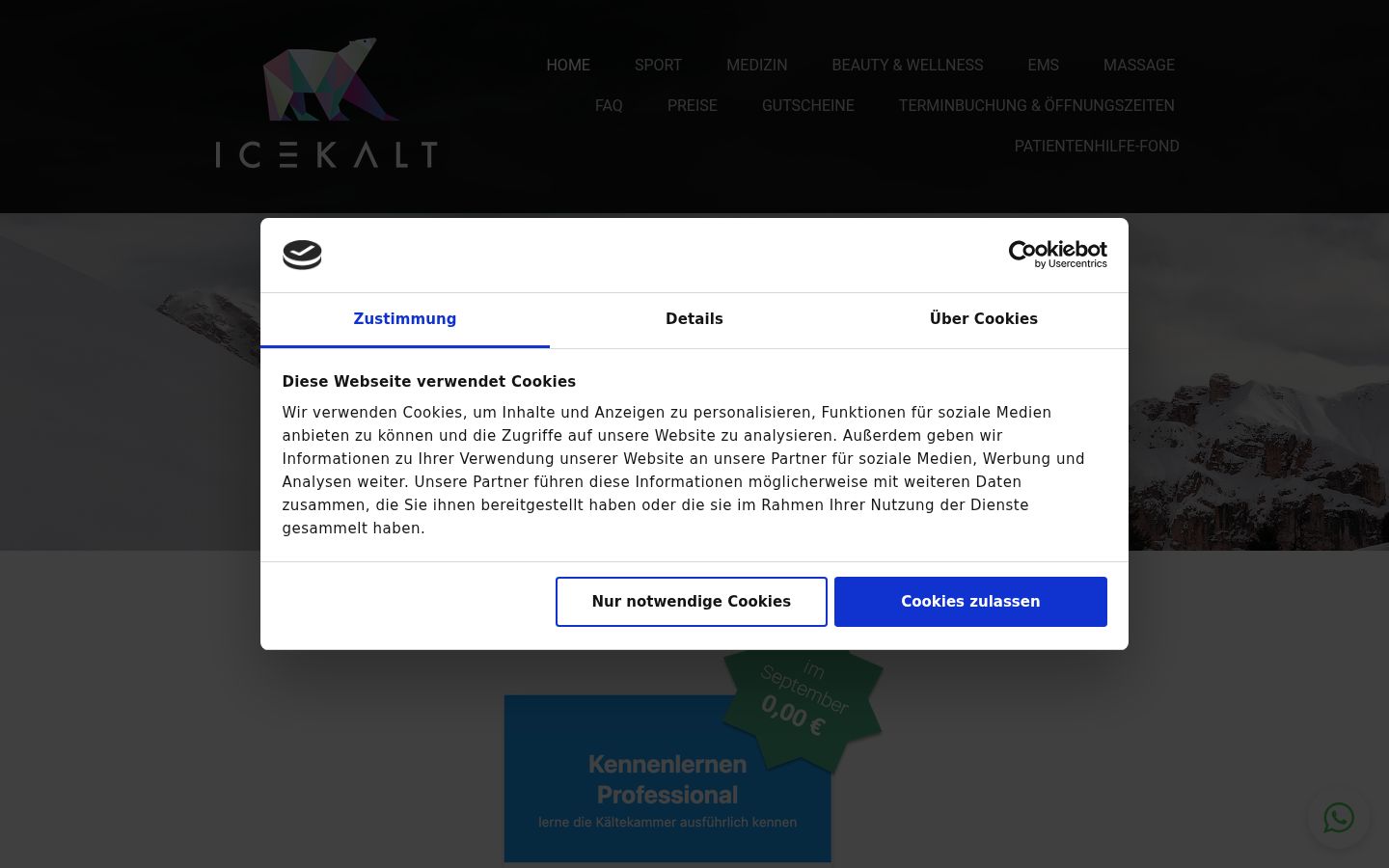 Screenshot of the consent banner shown before any interaction