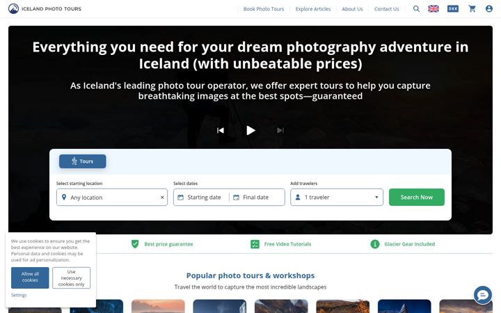 Screenshot of iceland-photo-tours.com