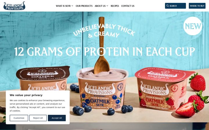 Screenshot of icelandicprovisions.com