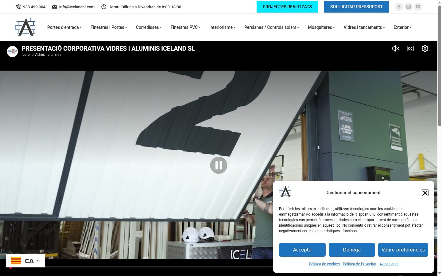 Screenshot of the consent banner shown before any interaction