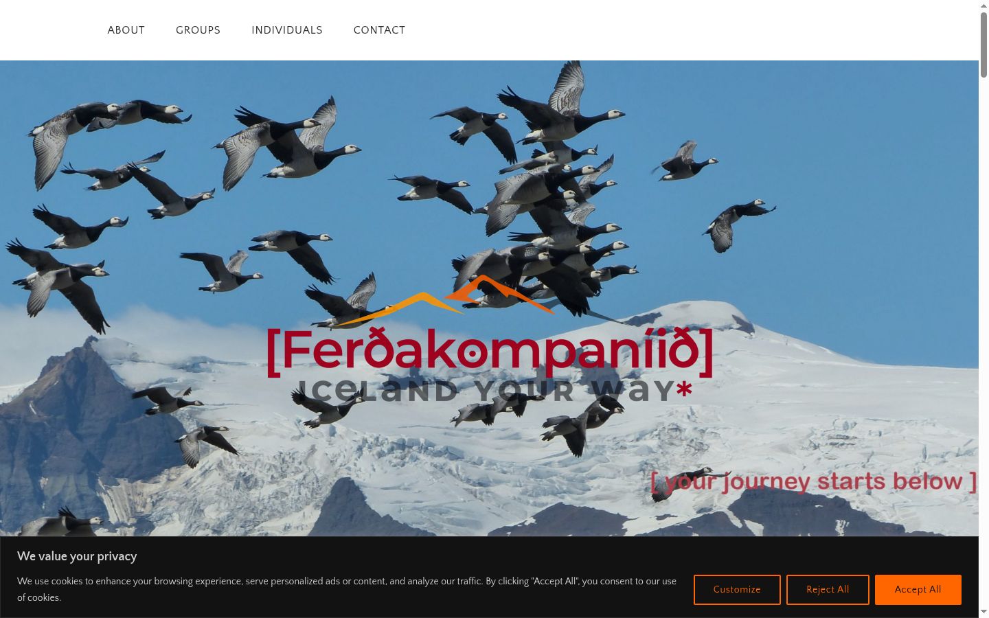 Screenshot of the consent banner shown before any interaction
