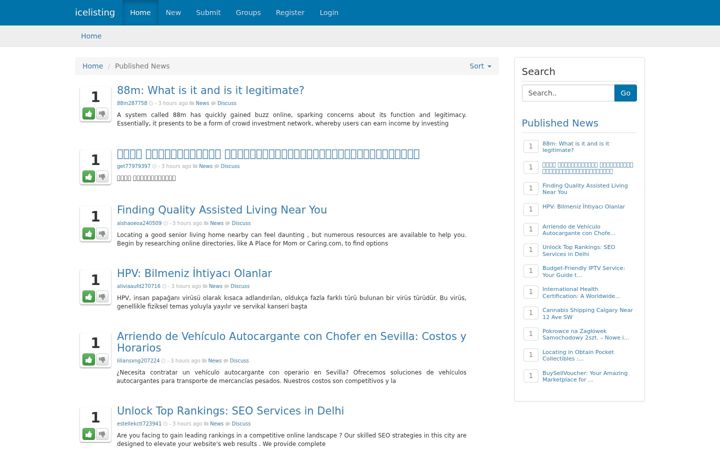 Screenshot of icelisting.com