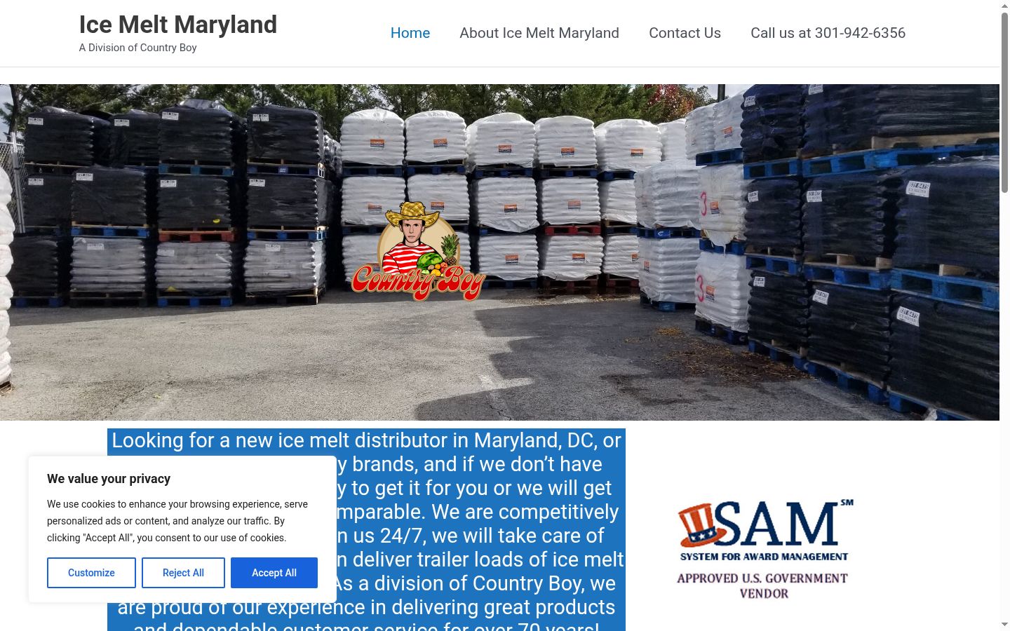Screenshot of the consent banner shown before any interaction