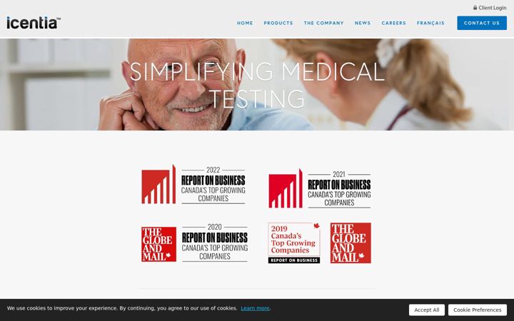 Screenshot of icentia.com
