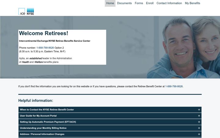 Screenshot of icenyseretireebenefitplan.com