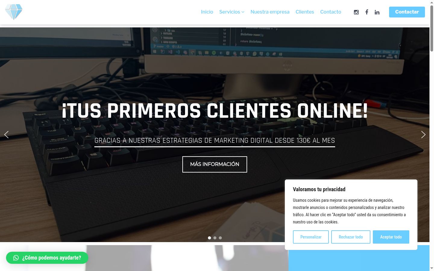 Screenshot of the consent banner shown before any interaction