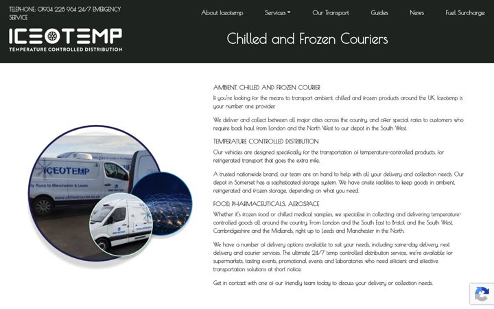 Screenshot of iceotemp.co.uk