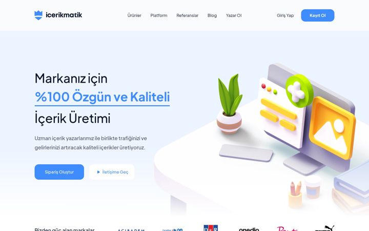 Screenshot of icerikmatik.com