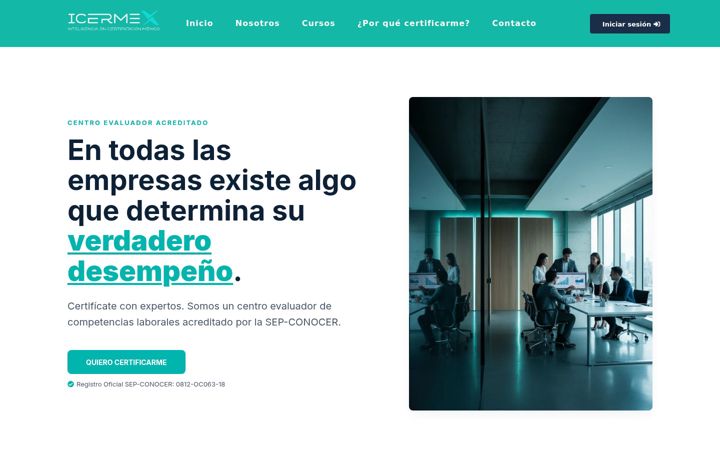 Screenshot of icermex.com