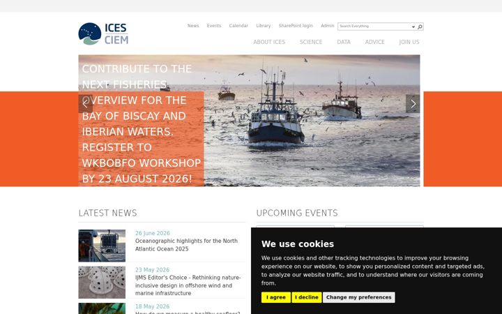 Screenshot of ices.dk