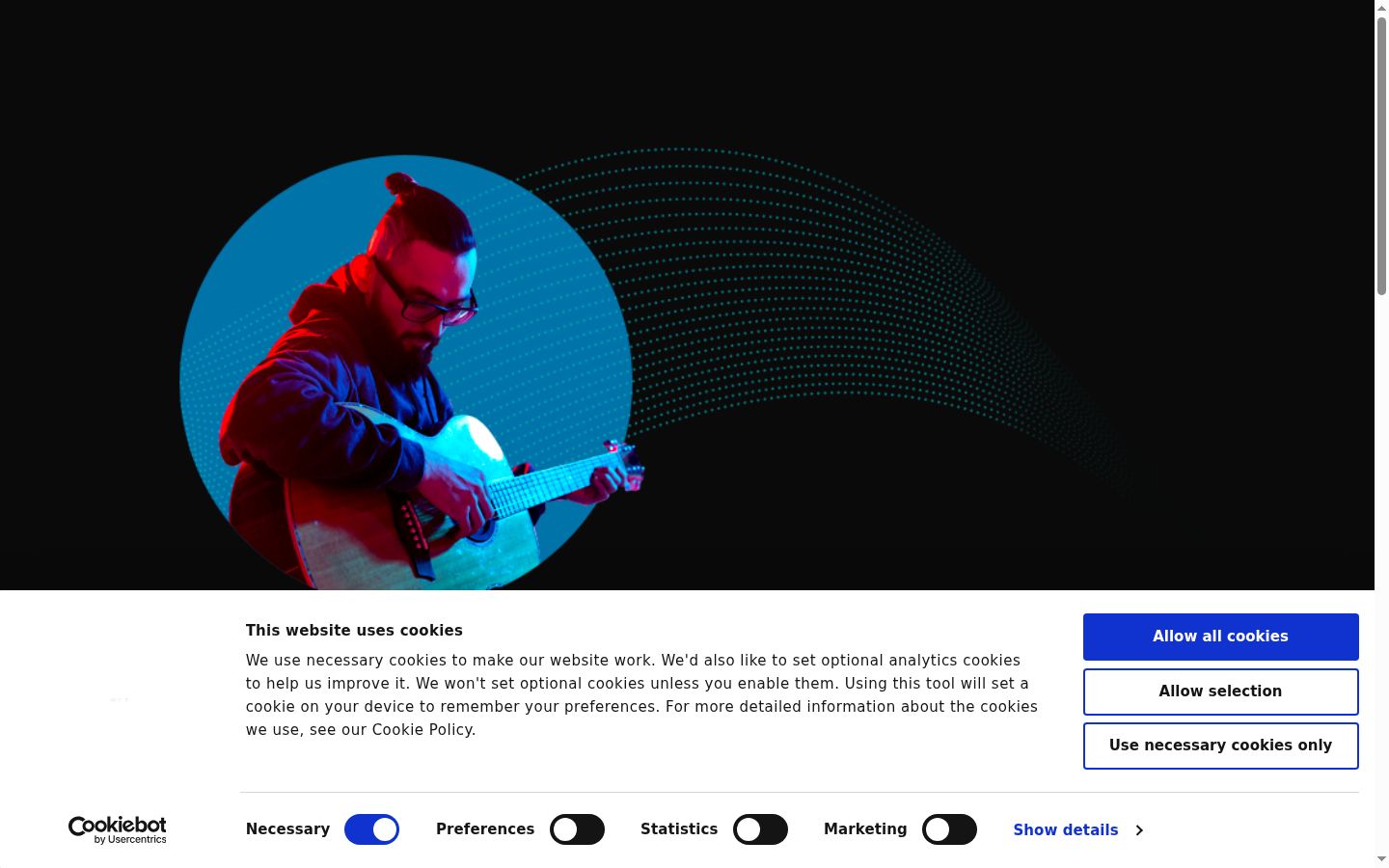 Screenshot of the consent banner shown before any interaction