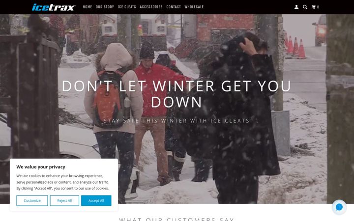 Screenshot of icetraxusa.com