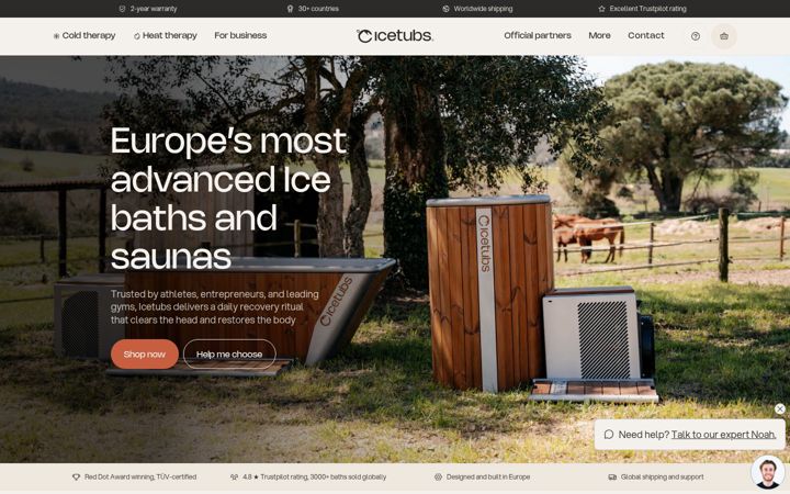 Snímek obrazovky icetubs.com