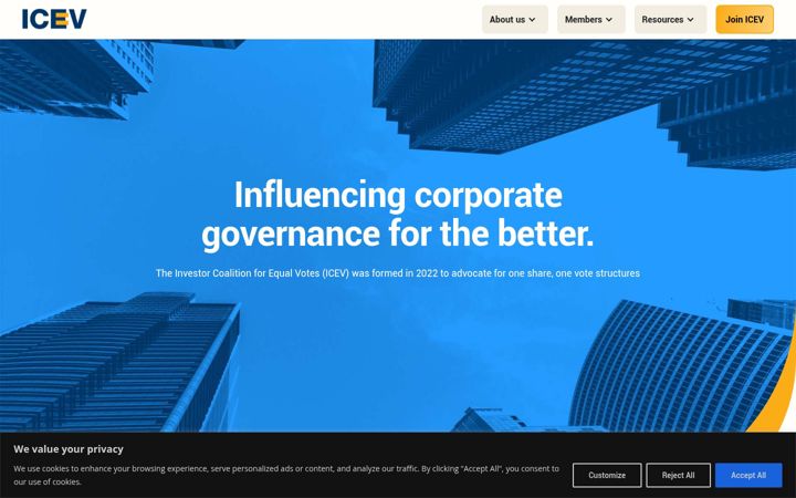 Screenshot of icevequalvotes.org
