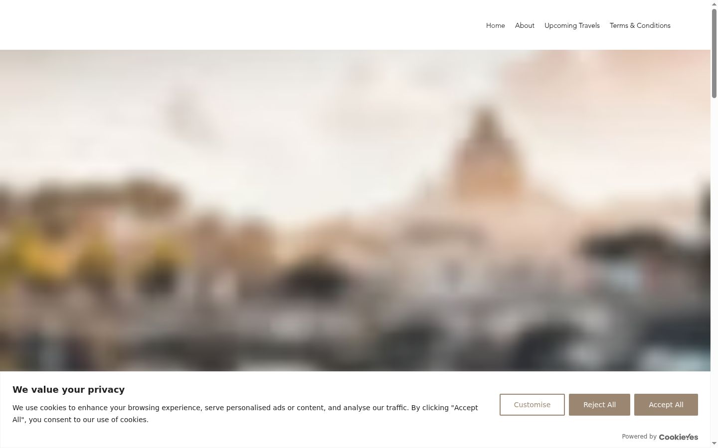 Screenshot del banner di consenso mostrato prima di qualsiasi interazione