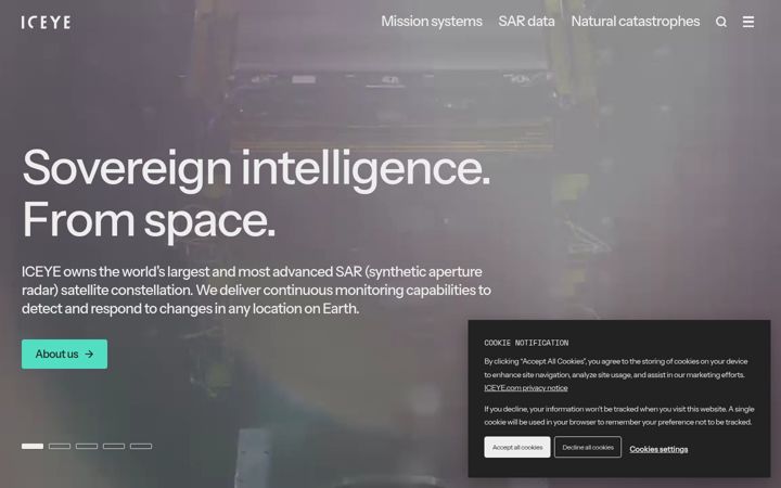Screenshot of iceye.com