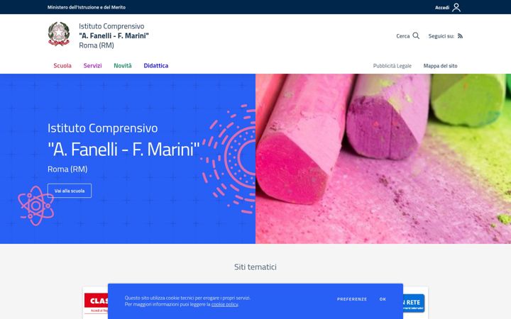 Screenshot of icfanellimarini.edu.it