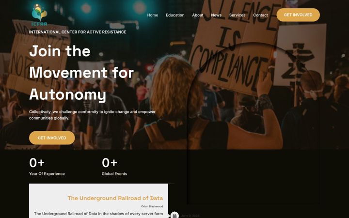 Screenshot of icfar.com