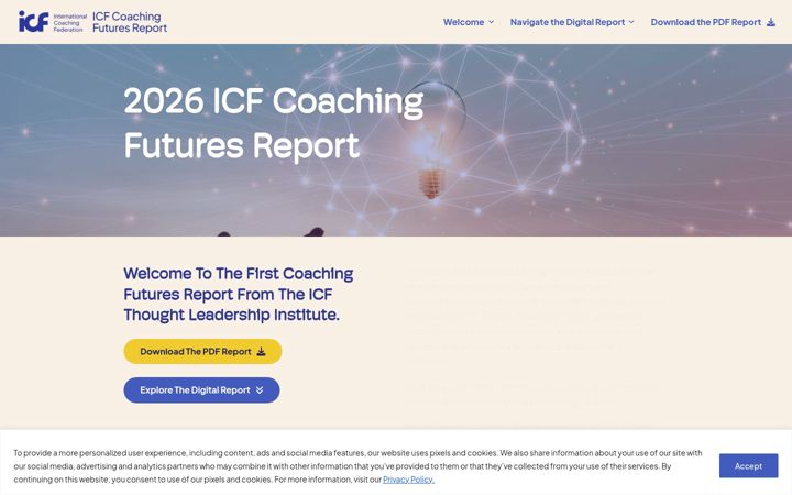 Екранна снимка на icfcoachingfuturesreport.com