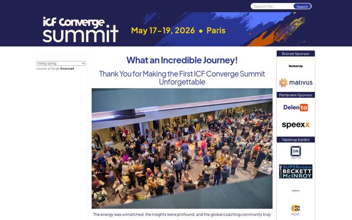 Екранна снимка на icfconvergesummit.com
