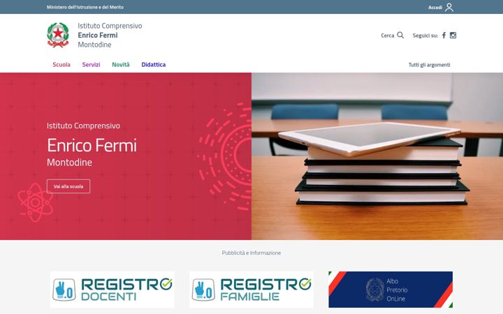 Screenshot of icfermimontodine.edu.it