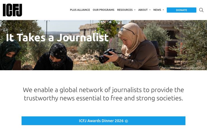 Screenshot of icfj.org
