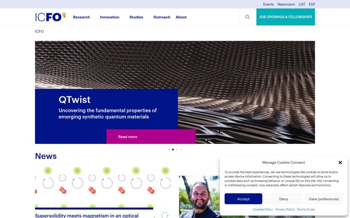 Screenshot of icfo.eu