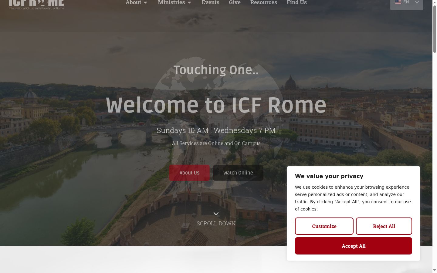 Screenshot des Einwilligungsbanners vor jeglicher Interaktion