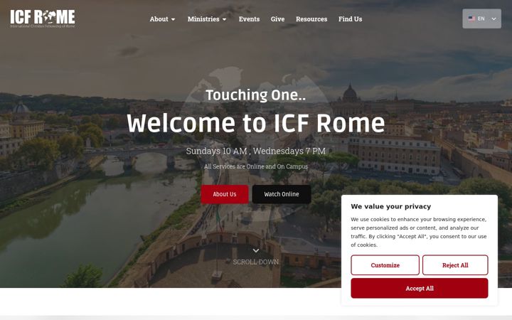Screenshot of icfrome.org