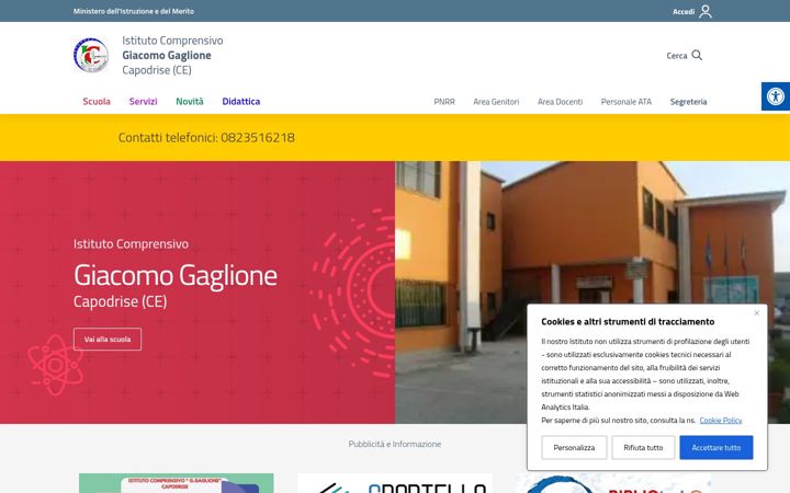 Screenshot of icgaglionecapodrise.edu.it