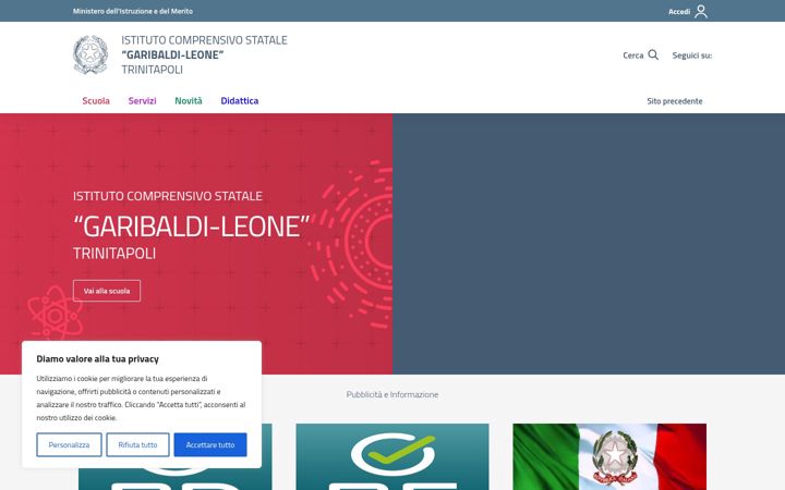 Screenshot of icgaribaldileone.edu.it