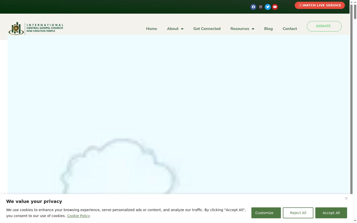 Screenshot des Einwilligungsbanners vor jeglicher Interaktion