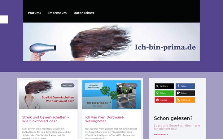 Screenshot of ich-bin-prima.de