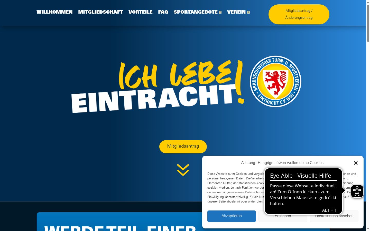 Screenshot of the consent banner shown before any interaction