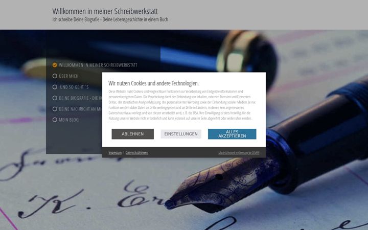 Skærmbillede af ich-schreibe-deine-biografie.com