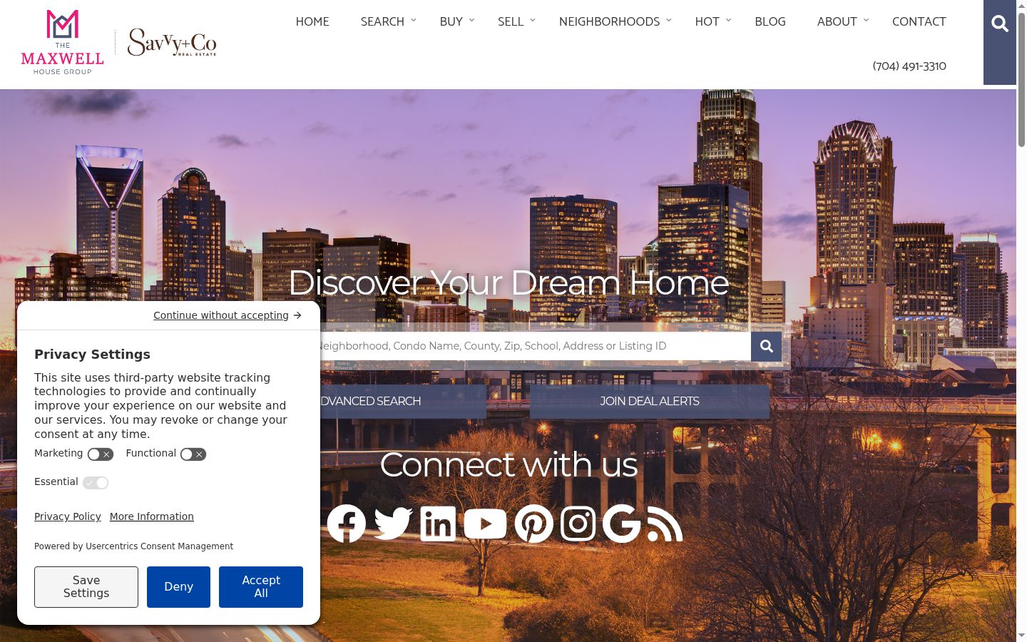 Snímek obrazovky baneru souhlasu zobrazeného před jakoukoli interakcí