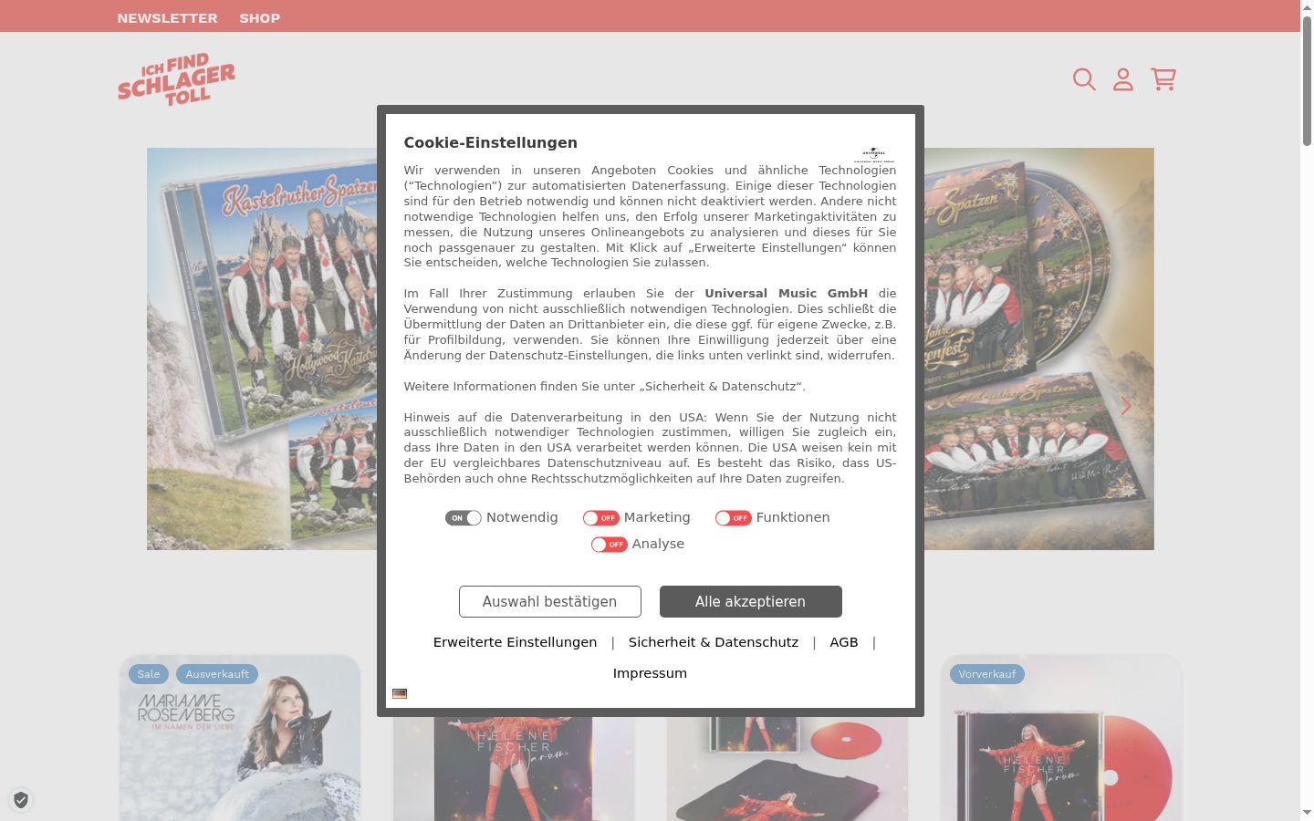 Sutikimo reklamjuostės, rodytos prieš bet kokią sąveiką, ekrano kopija