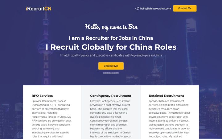 Screenshot of ichinarecruiter.com