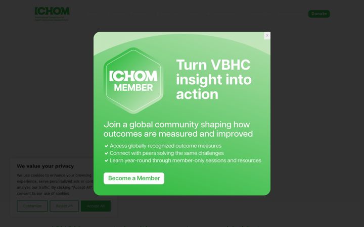 Screenshot of ichom.org