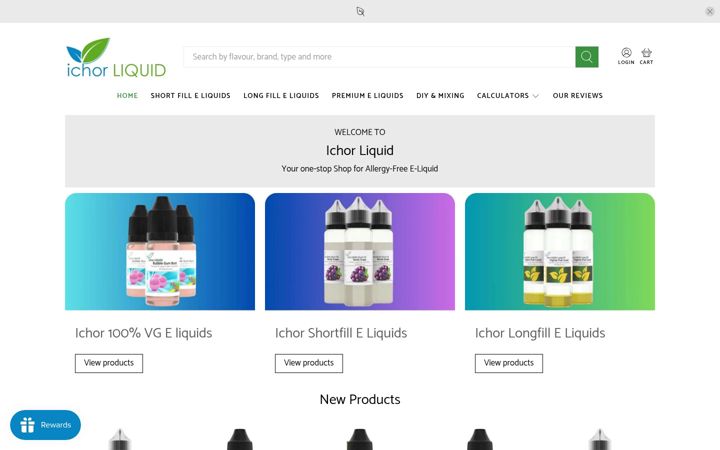 Screenshot of ichorliquid.co.uk