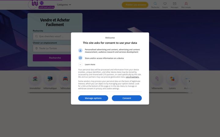 Screenshot of ichriwirbah.tn