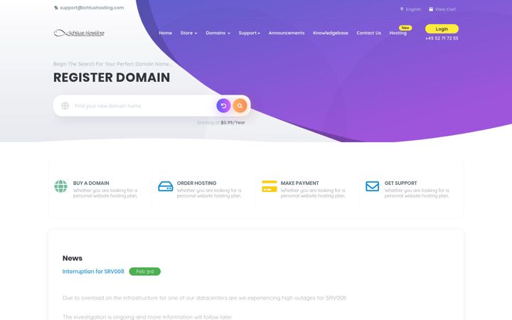 Screenshot of ichtushosting.com
